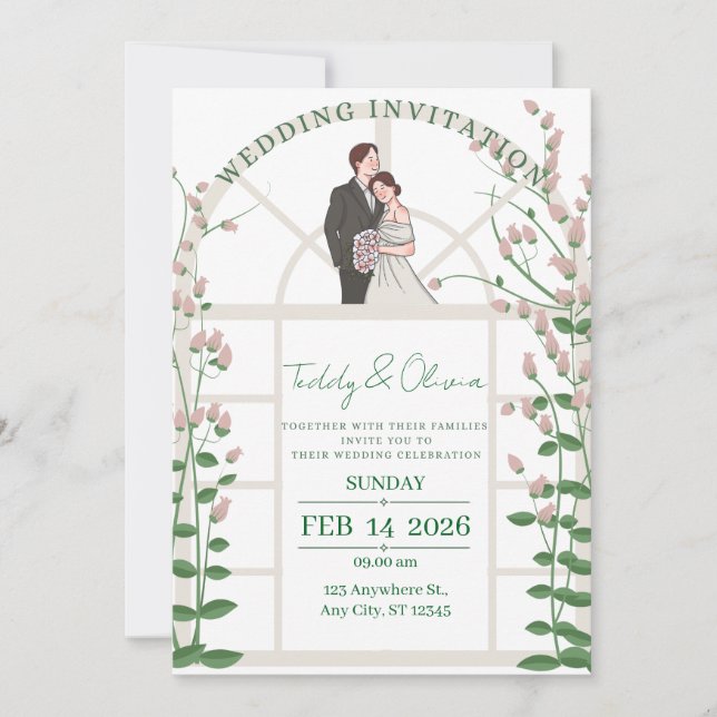Suite de faire-part de mariage moderne (Devant)