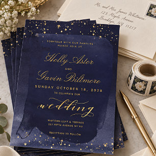 Suite de faire-part de mariage Sapphire & Gold