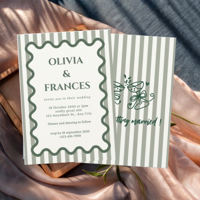 Suite de mariage fantaisiste, invitation ondulée (Créateur téléchargé)