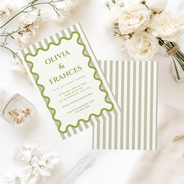 Suite de mariage fantaisiste, invitation ondulée (Créateur téléchargé)