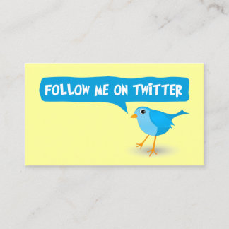 Suivez-Moi Sur Twitter Profil Jaune Cartes de visi