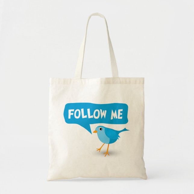 Suivez-moi Twitter Blue Bird Sacs fourre-tout budg (Devant)