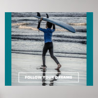 Suivez vos rêves - Poster Motivational Surfing