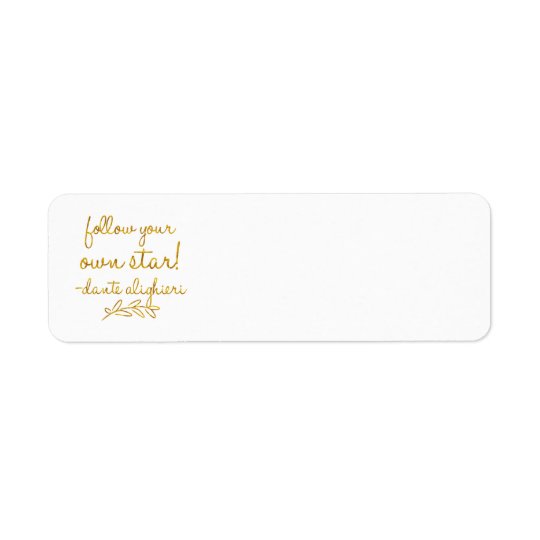 Suivez votre propre aluminium de Faux d'or de Étiquette D'adresse Retour