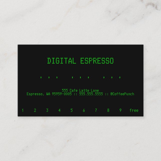 Suivi de récompenses de fidélité pour café minimal (Devant)