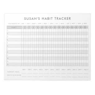 Suivi mensuel des habitudes - Bloc-notes gris mini