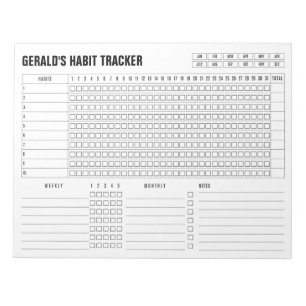Suivi mensuel des habitudes - Bloc-notes minimalis