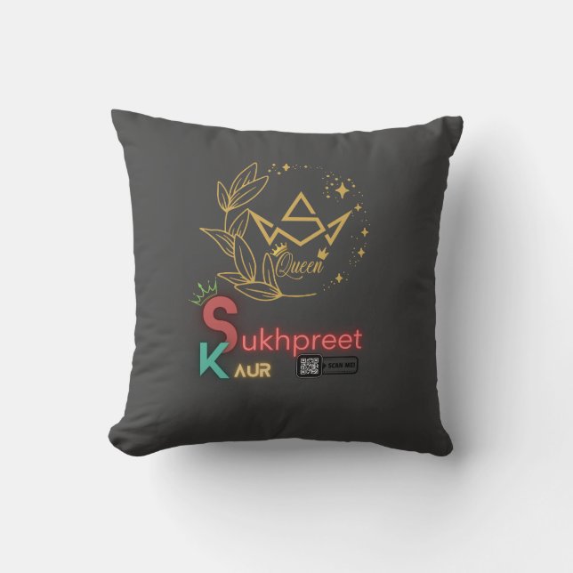 Sukhpreet Kaur Coussin personnalisé | Design éléga (Recto)