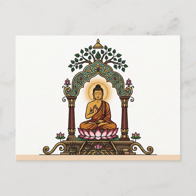 Sukiti Bouddha : Carte postale sacrée Dhamma (Devant)