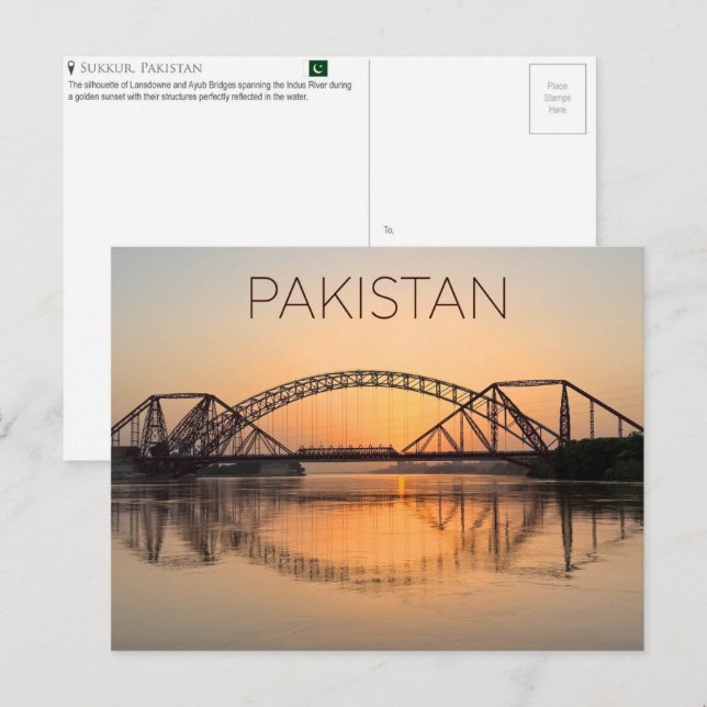 Sukkur, Pakistan Carte postale de voyage (Devant / Derrière)