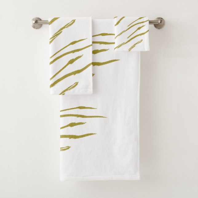 Sumi Tiger Stripes faux set de serviette d'or (En situation)