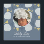 Summer Baby Beach Thème Frontière Bleu Photo Naiss<br><div class="desc">Annonces de naissance avec thème de plage Sable Dollar Botanique</div>