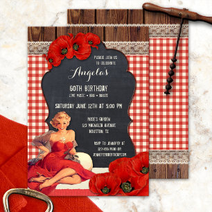 Summer BBBQ Femme Anniversaire Fête Invitation