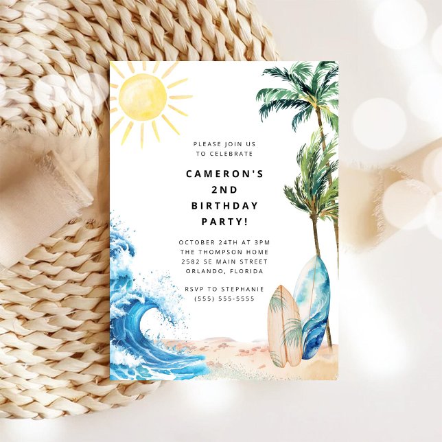 Summer Beach Birthday Party Invitation (Créateur téléchargé)