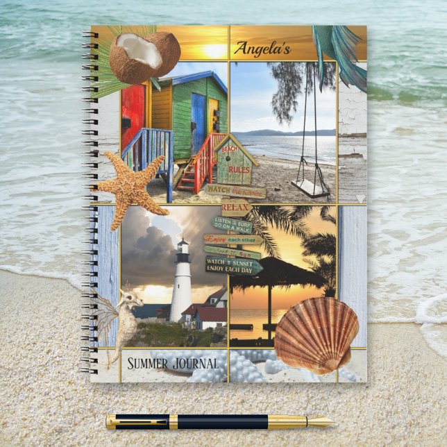 Summer Beach Custom Photo Bullet Journal Carnet (Créateur téléchargé)