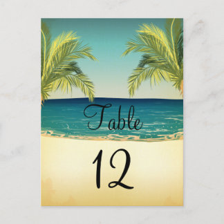 Summer Beach et Palm Trees Mariage Numéro de table