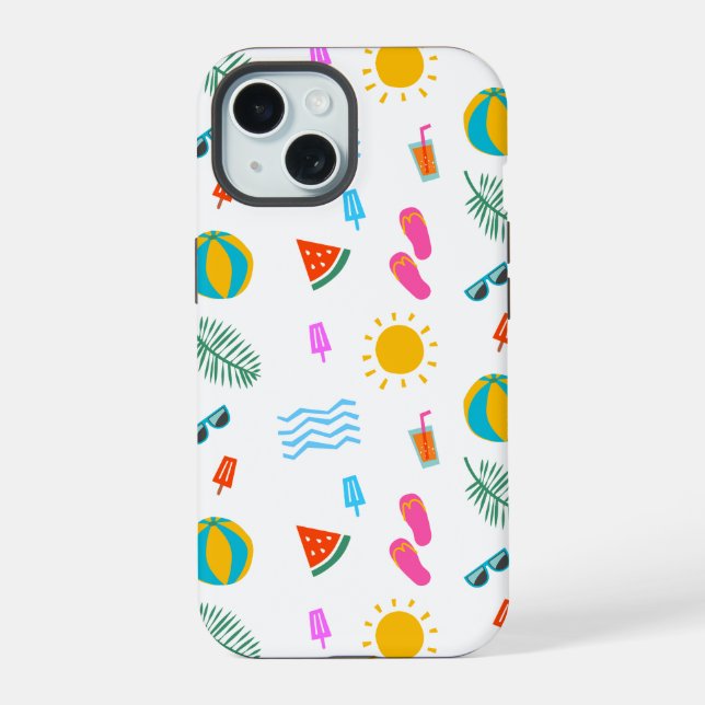 Summer Beach Motif IPhone 15 Coque (Verso)
