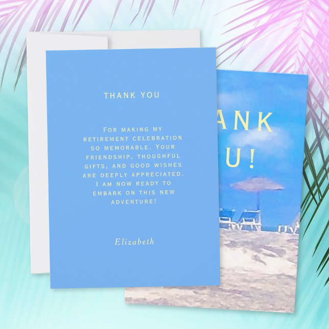 Summer Beach Retirement Party Thank You Card (Créateur téléchargé)