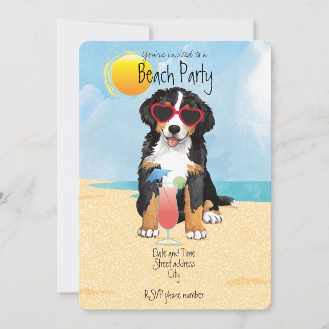 Summer Berner Beach Party Invitation (Devant)