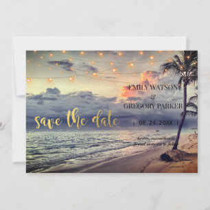Summer Blue Ocean Beach Mariages Invitations