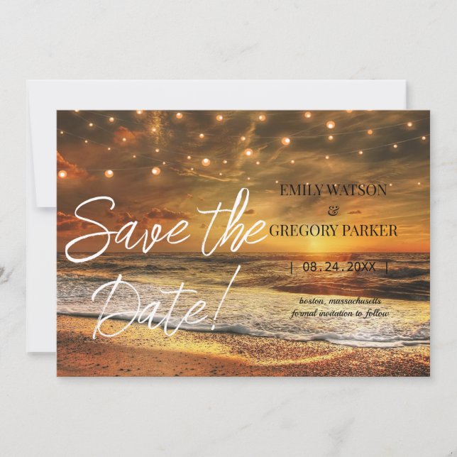 Summer Blue Ocean Beach Mariages Invitations (Devant)