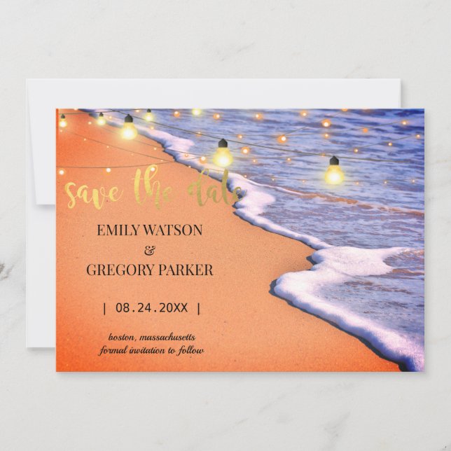 Summer Blue Ocean Beach Mariages Invitations (Devant)