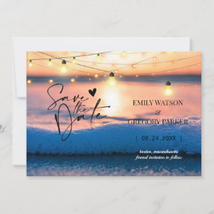 Summer Blue Ocean Beach Mariages Invitations