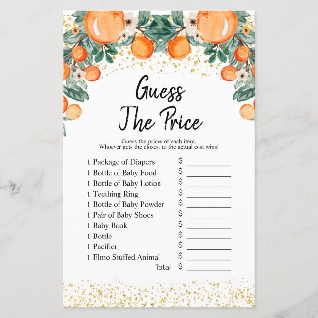 Summer Citrus Orange devinez le prix Game (Devant)