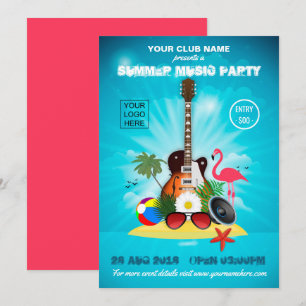Summer Club Music Party ajouter le logo invitation