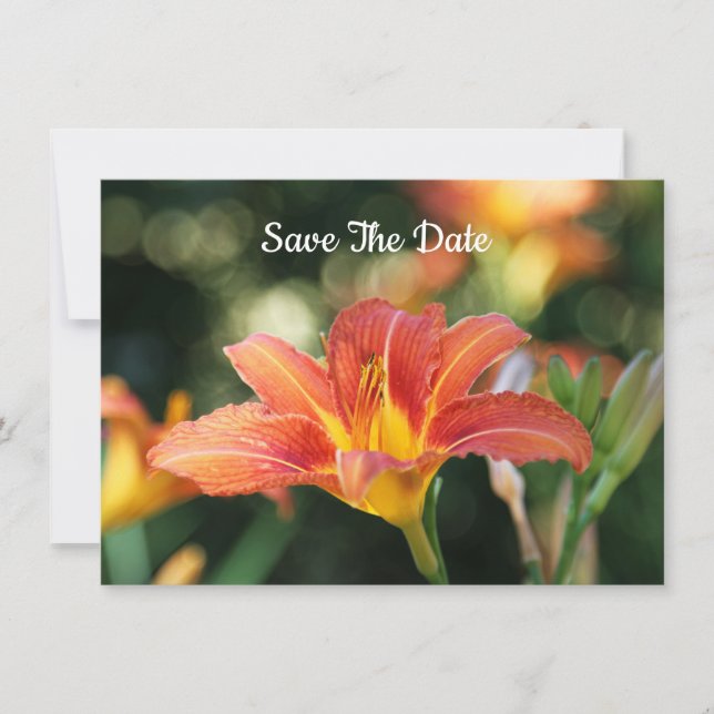 Summer Daylily Flat Enregistrer La Carte Date (Devant)