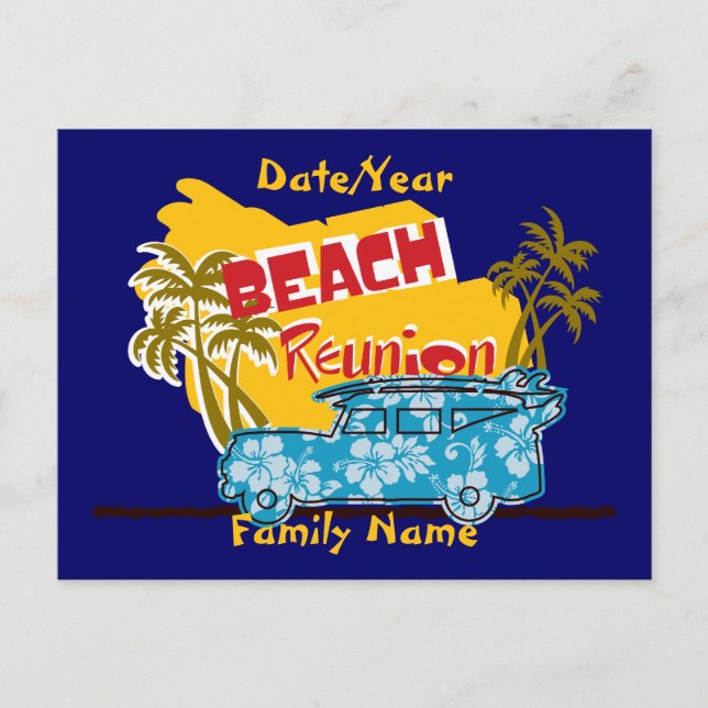Summer Fun Beach Family Reunion Carte postale (Devant)