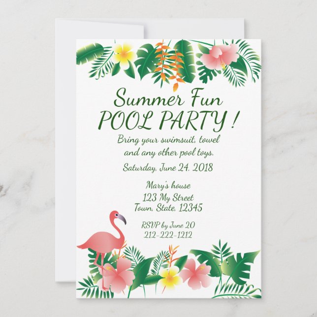 Summer Fun Pool Invitation (Devant)