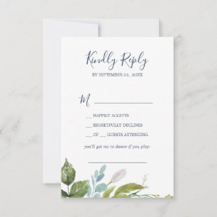 Summer Greenery Chanson Demande RSVP Card