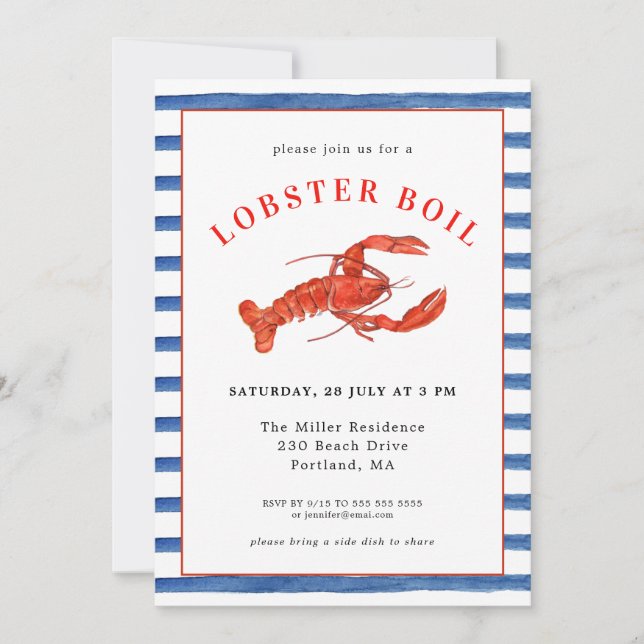 Summer Lobster Boil Seafood invitation (Devant)