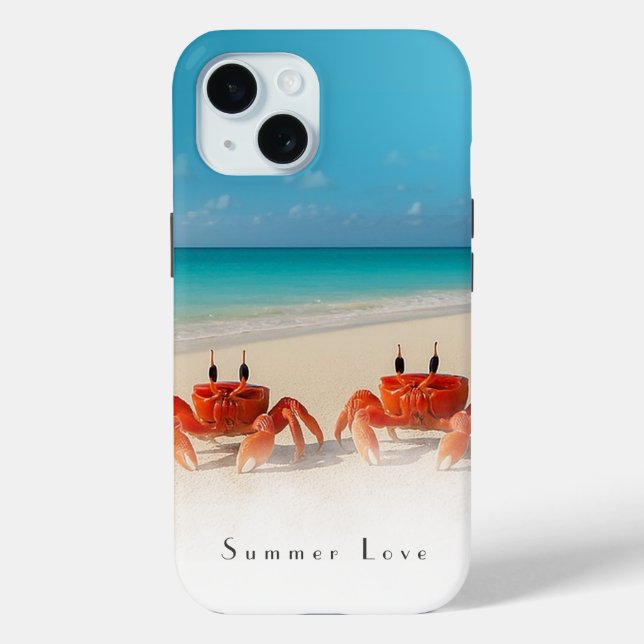 Summer Love — iPhone 15 Tough Coque 2 crabes (Verso)