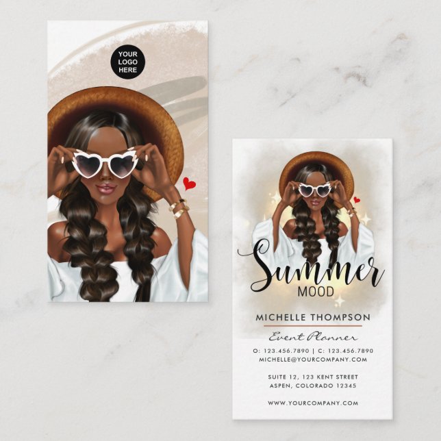 Summer Mood Fashion Event Planner Carte de visite (Devant / Derrière)