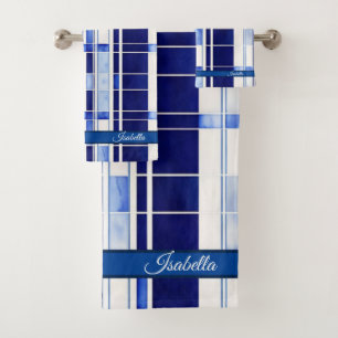 Summer Navy Blue Boat Collection de rayures modern