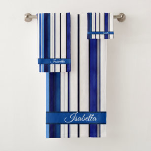 Summer Navy Blue Boat Collection de rayures tendan