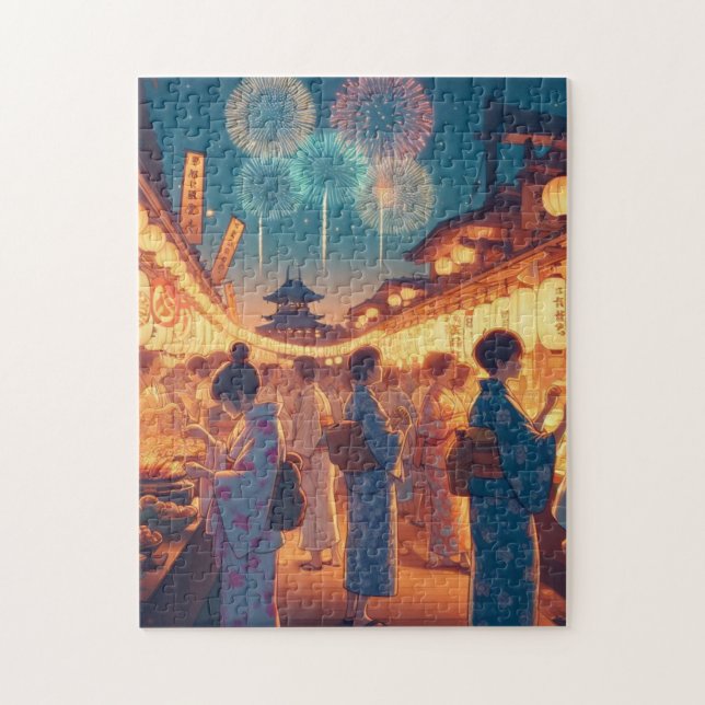 Summer Night in Kyoto – Festival Puzzle (Vertical)