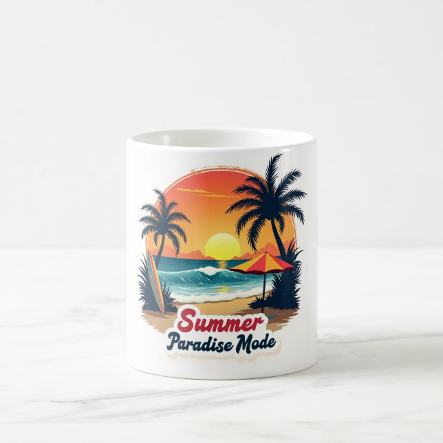 Summer Paradise Mode Retro Beach Mug (Centre)