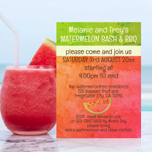 Summer Party Watermelon Bash Invitation