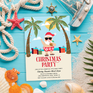 Summer Père Noël Christmas Party Invitation