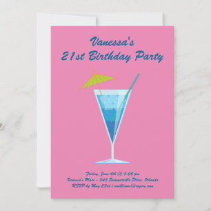 Summer Pink 21e Anniversaire Invitation de fête