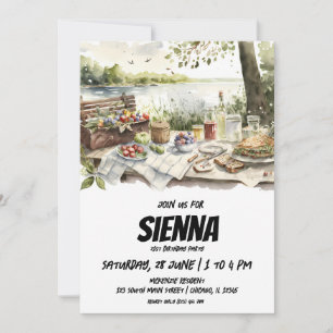 Summer Pique-nique vue lac Invitation