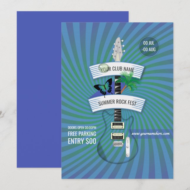Summer Rock Festival ajouter le logo invitation (Devant / Derrière)