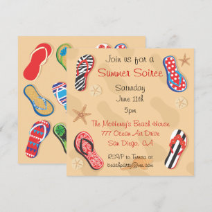 Summer Sandals Soiree Beach BBQ Party Invitation