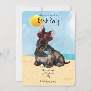 Summer Scottish Terrier Beach Party Invitation