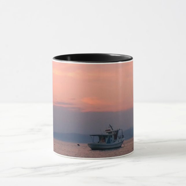 Summer Spirit Sea Sunset photo Ringer Combo Mug (Centre)