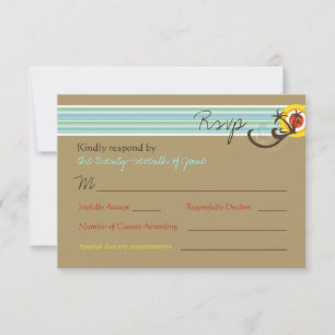 Summer Sunset Tropical Beach Wedding Carte RSVP