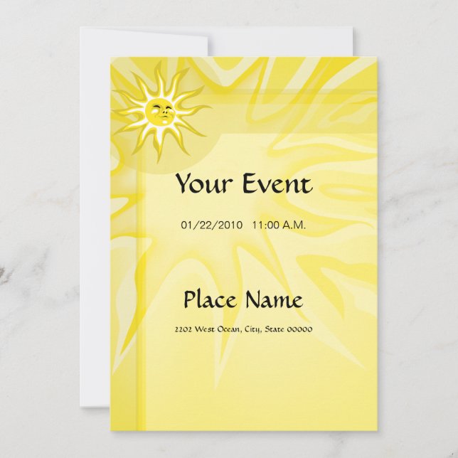 Summer Sunshine Invitation Document de base 5x7 (Devant)